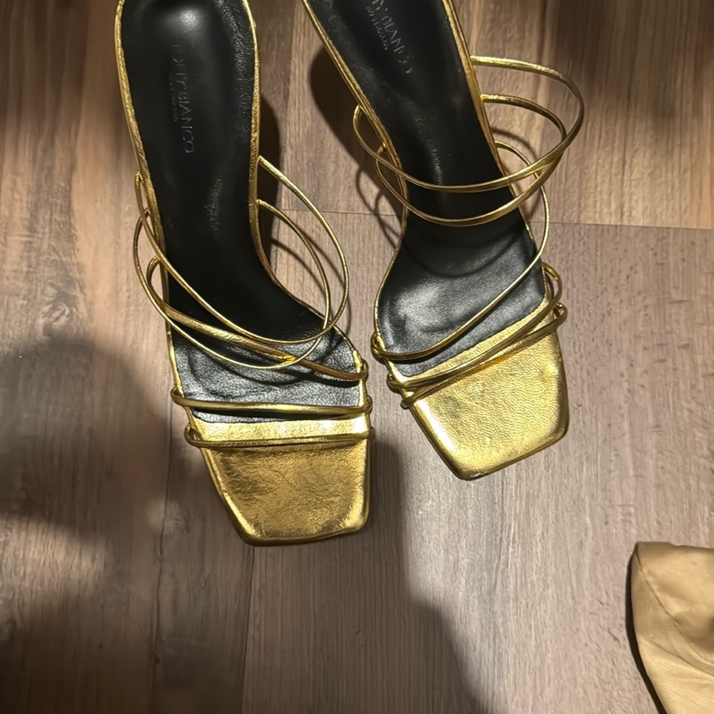Gold Strappy Women's Sandals